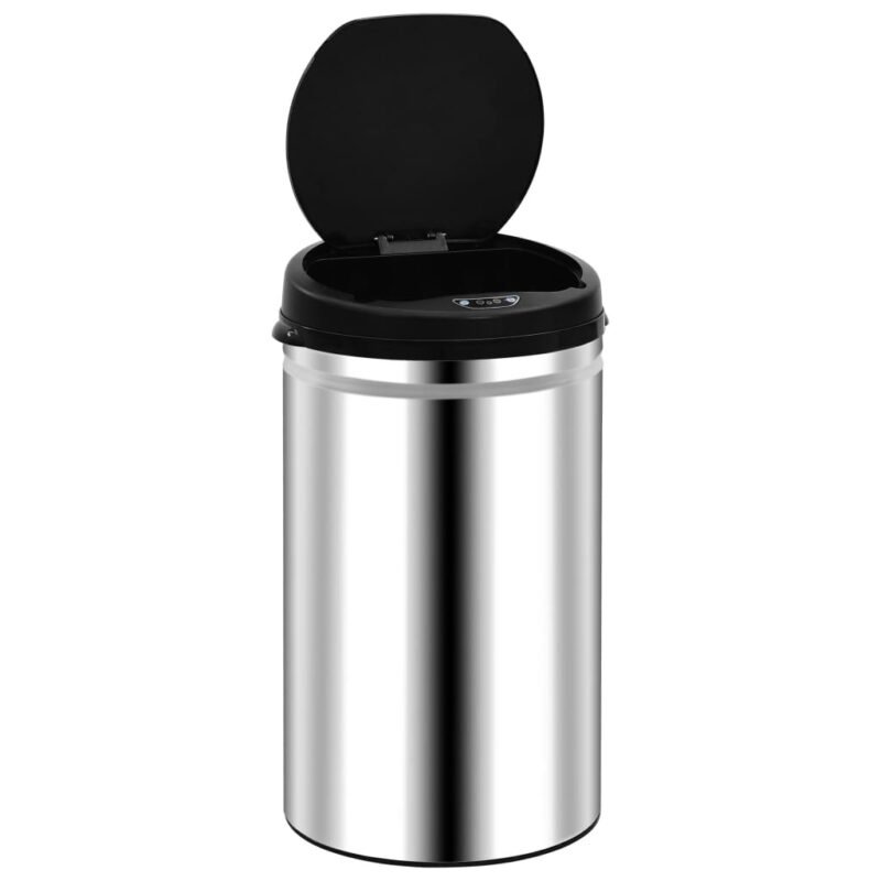 vidaXL Automatic Sensor Dustbin 40 L Stainless Steel