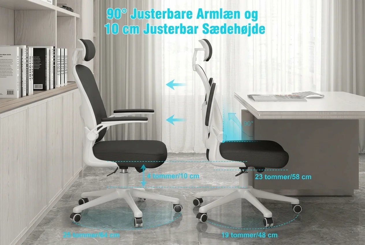 Kontorstol til gaming, ergonomisk skrivebordsstol med nakkestøtte - Image 4