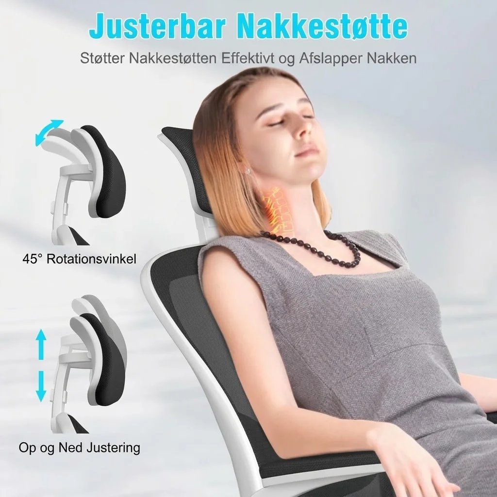 Kontorstol til gaming, ergonomisk skrivebordsstol med nakkestøtte - Image 2