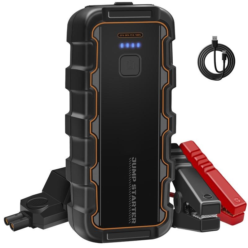 Booster Batterie Voiture 7000A (Jusqu'à 6.0L Essence ou 3.0L Gazole), 12V Booster Batterie aux Voitures et Motos, 8 Protections, pour -20°C à 60°C - Accessoire Auto pour Camping, Voyage et Urgences
